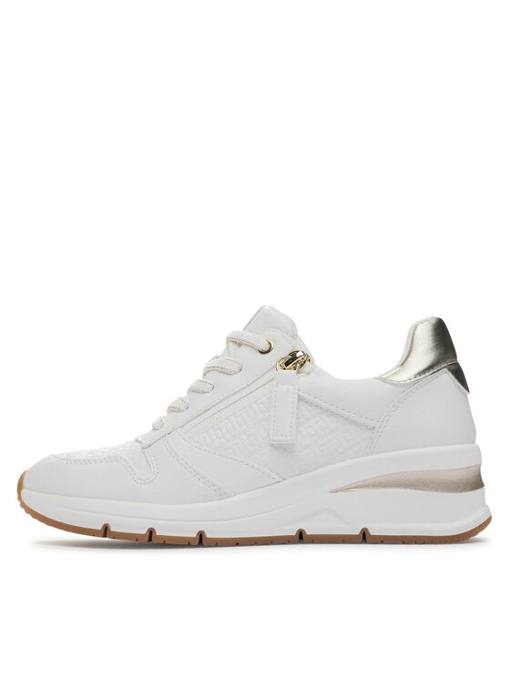 Tamaris Sneaker Donna Basse 1-23702-45 | Scarpe Ginnastica Comfort Con Soletta Intercambiabile | Design Bianco Versatile