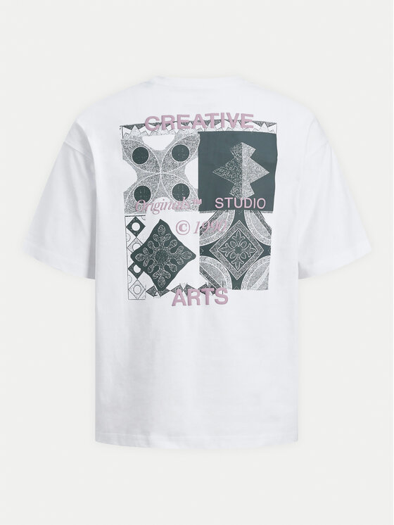 Jack&Jones Junior Jack&Jones Junior T-krekls Noho Back Graphic 12263186 Balts Relaxed Fit