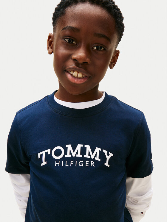 Tommy Hilfiger Tommy Hilfiger Tricou Monotype Print KB0KB10051 D Bleumarin Regular Fit