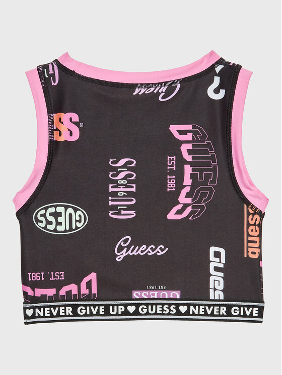 Guess Guess Felső J3RI02 MC01P Fekete Slim Fit