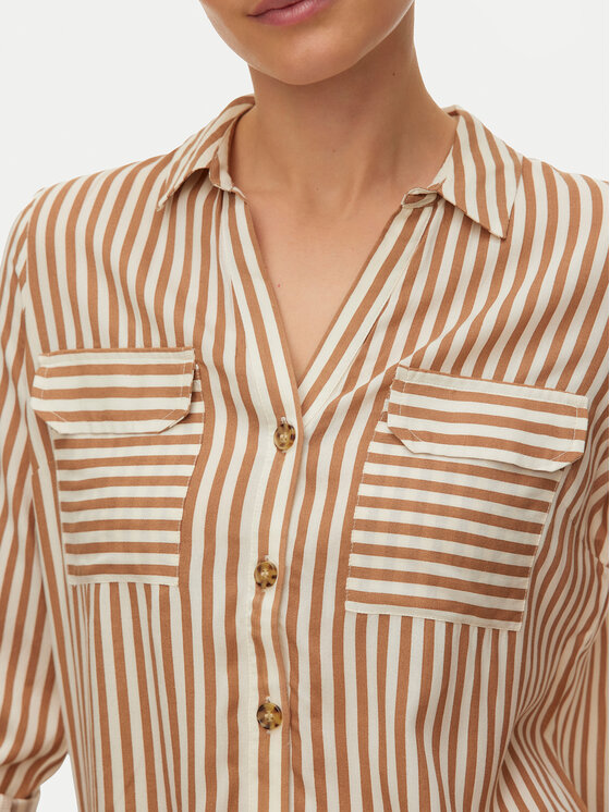 Vero Moda Vero Moda Koszula Bumpy 10275283 Beżowy Regular Fit