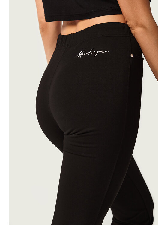 MANDRAGORA MANDRAGORA Legginsy Narcyz Trąbkowy Czarny Slim Fit