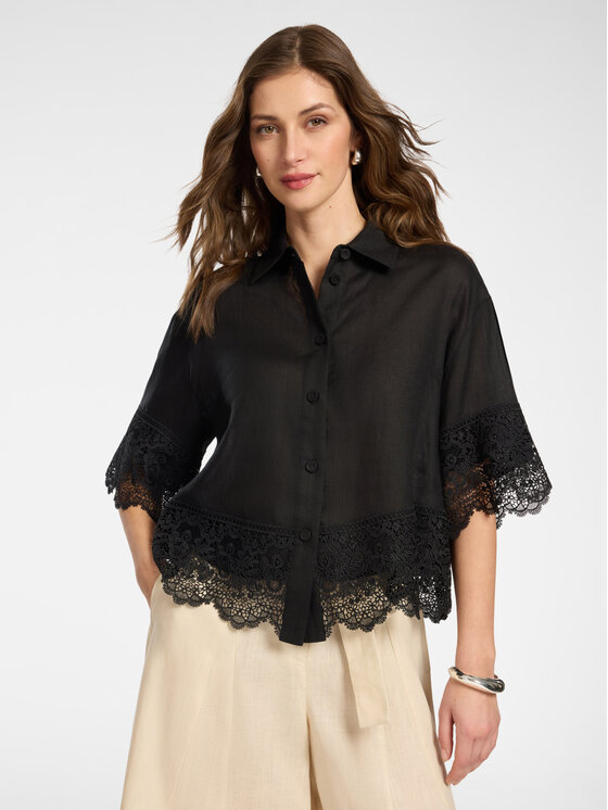 Elena Mirò Elena Mirò Camicia 5188P000271N033 Nero Boxy Fit
