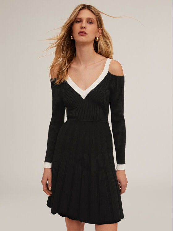 Motivi Motivi Vestito da giorno 7629W001459N0Z3 Nero Regular Fit