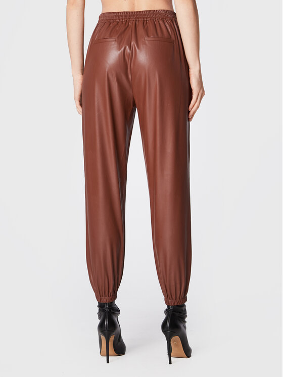 Liu Jo Pantaloni in similpelle WF2025 E0392 Marrone Regular Fit
