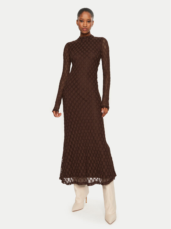 Bardot Bardot Cocktail obleka 59476DB Rjava Slim Fit