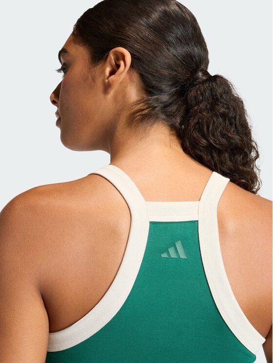 adidas adidas Top 158661 Zielony ciemny Slim Fit