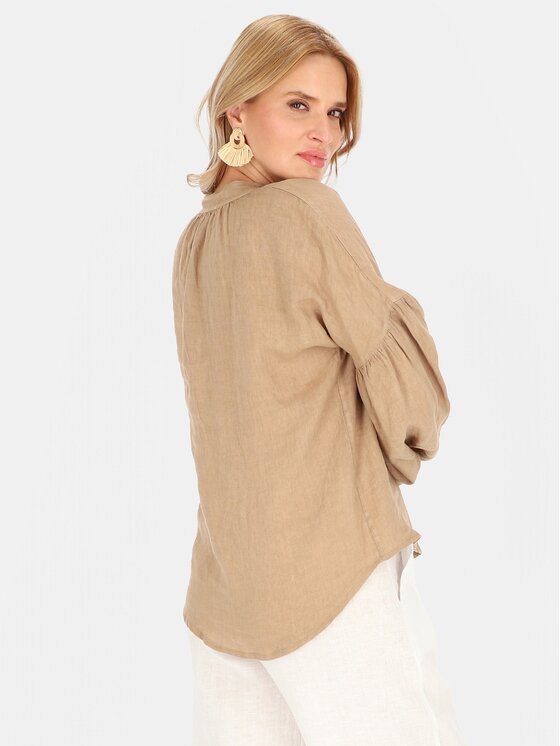 Perso Perso Bluzka CHLE256557F Brązowy Regular Fit