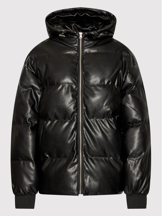 NA-KD NA-KD Jakna iz umetnega usnja 1100-004494-0002-581 Črna Regular Fit