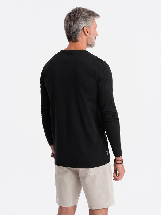 Ombre Ombre S dlouhým rukávem OM-LSBL-0106 Černá Regular Fit