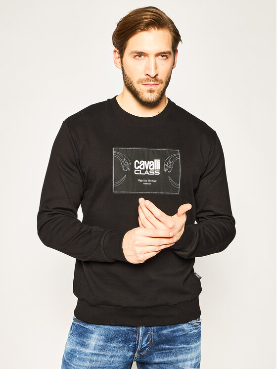Cavalli Class Sweatshirt B7JVB746 Noir Regular Fit