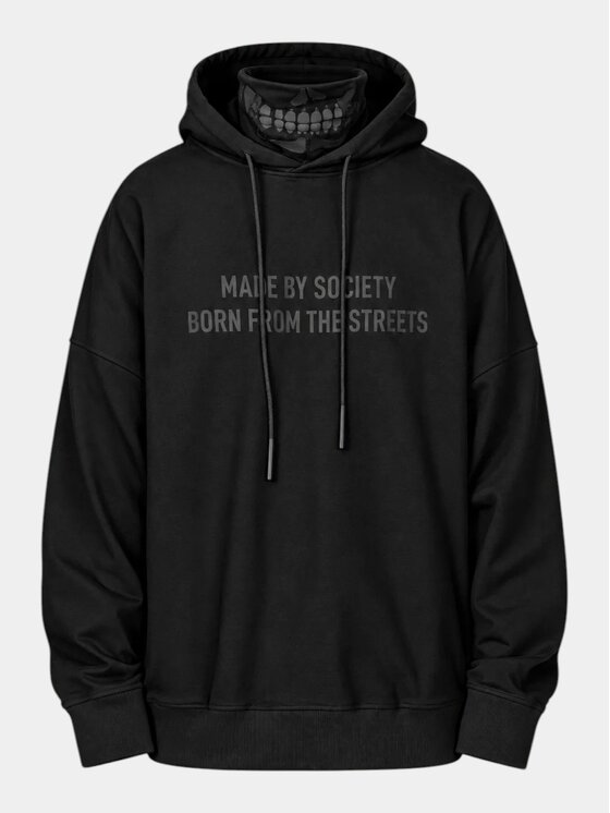MADE BY SOCIETY MADE BY SOCIETY Kurtka anorak Oversized Block District - H18000 Czarny Basic Fit