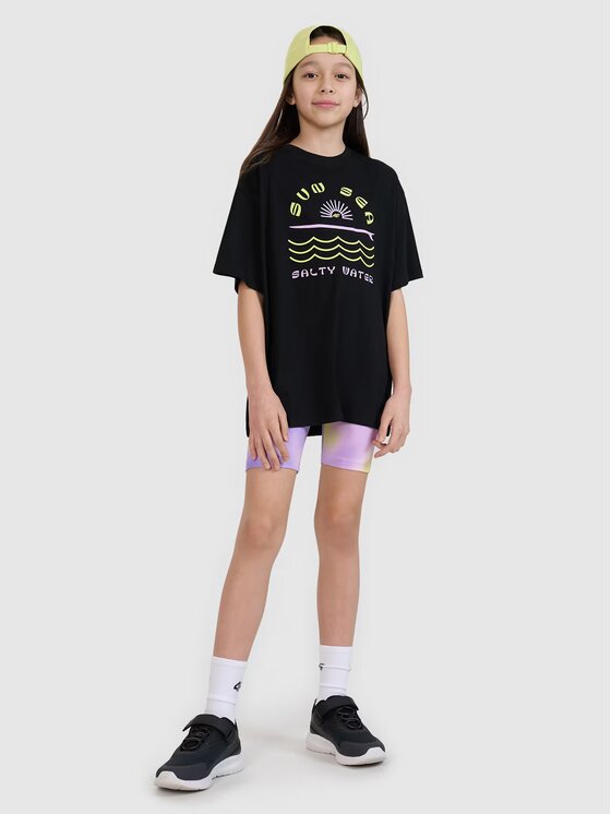 4F 4F T-Shirt 4FJWSS25TTSHF1870-20S Czarny Oversize