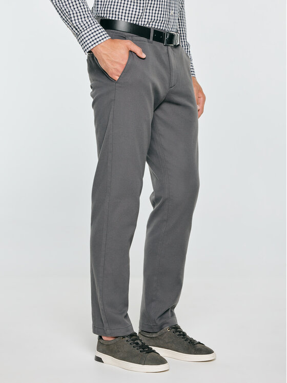 BIG STAR BIG STAR Chinosy DEBRENE Szary Basic Fit