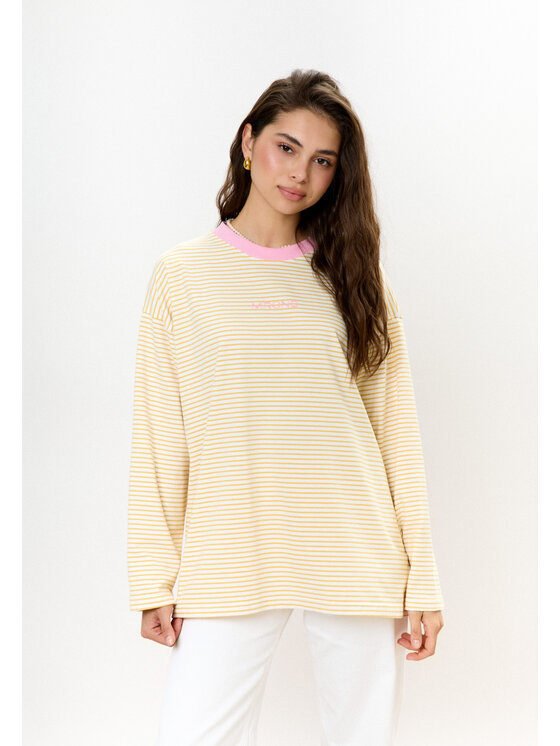 Mirons Mirons Longsleeve Stripes Żółty Oversize