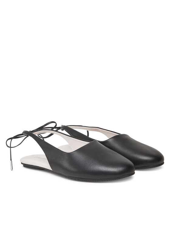 Calvin Klein Calvin Klein Sandali Ballerina Sling Back Lth HW0HW02655 Črna