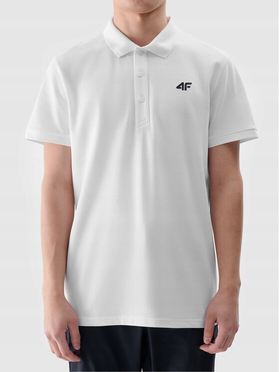 4F 4F Polo marškinėliai 4FWMM00TPTSM366 Balta Regular Fit