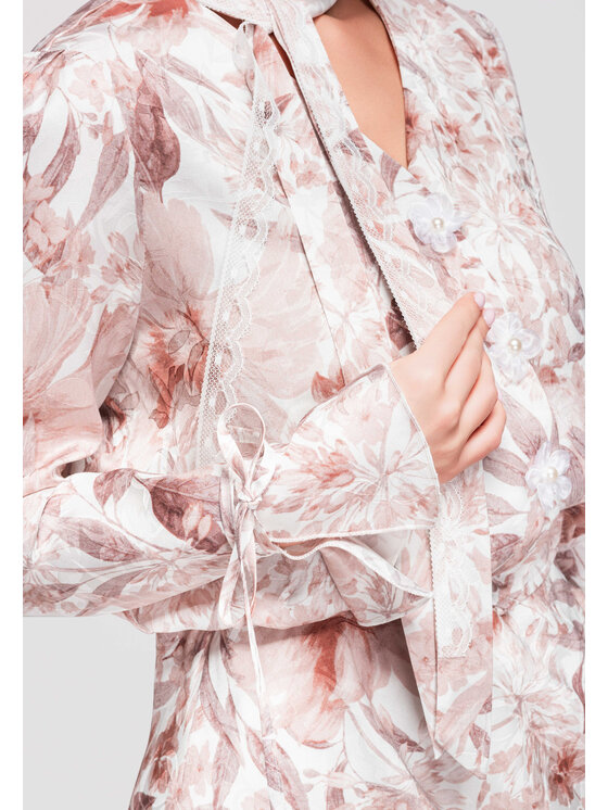 Ombre Ombre Koszula OW-SH-E0033 Beżowy Loose Fit