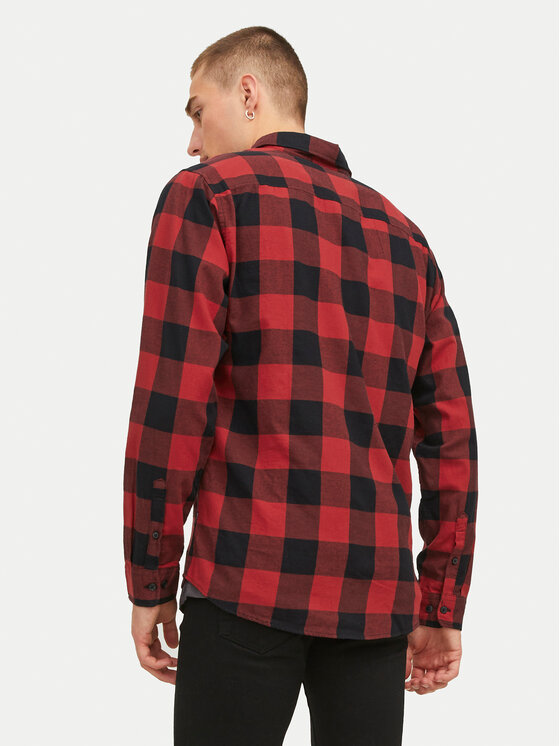 Jack & Jones Jack & Jones Koszula Gingham 12181602 Czerwony Slim Fit