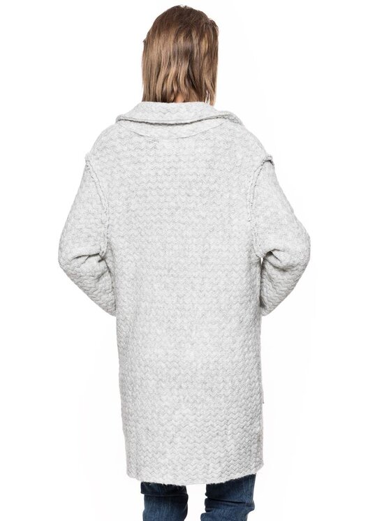 Tom Tailor Tom Tailor Płaszcz TOM TAILOR KNIT COAT Biały Regular Fit