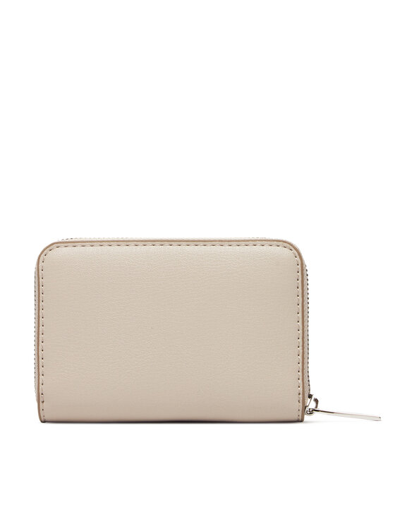 Calvin Klein Calvin Klein Duży Portfel Damski Foil Logo Medium Zip Around LV04F1091G Beżowy