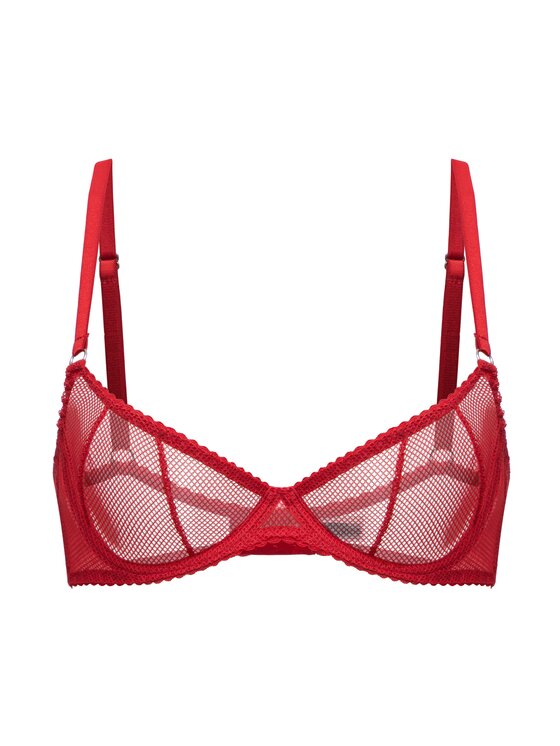 Merci Lingerie Merci Lingerie Biustonosz balkonetka EB05RB05D Czerwony