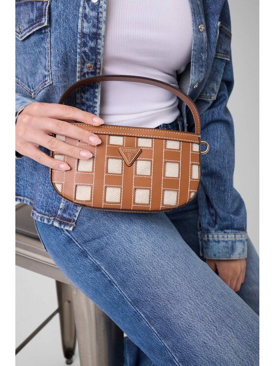 Guess Guess Дамска чанта Frankie Mini HWWG97 36770 Кафяв