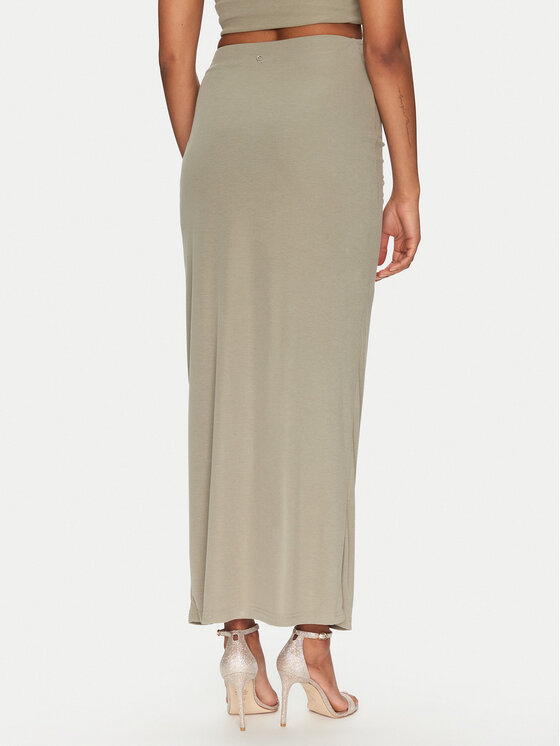 Guess Guess Midi suknja W5GD0E KAQL2 Kaki Regular Fit