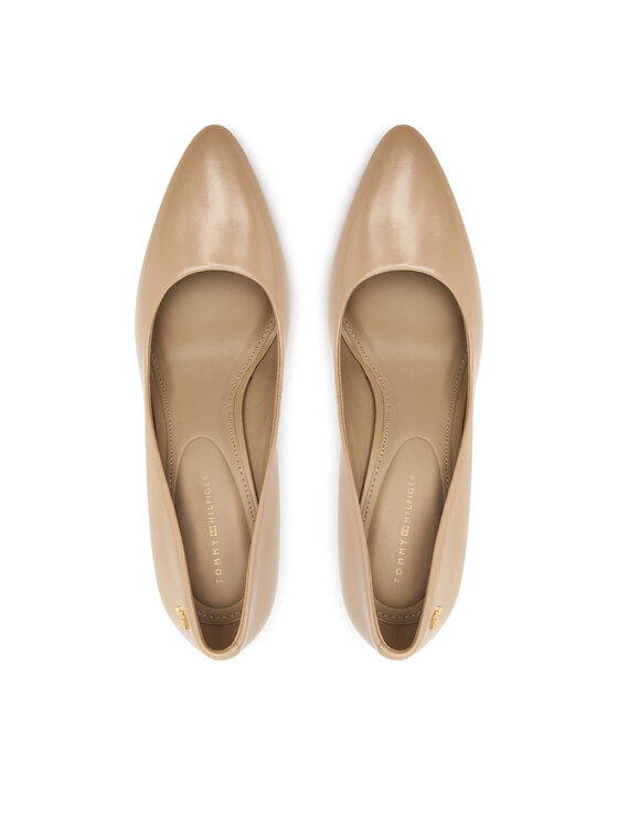 Tommy Hilfiger Tommy Hilfiger Štikle High Heel Court Leather Shoe FW0FW09527 Bež