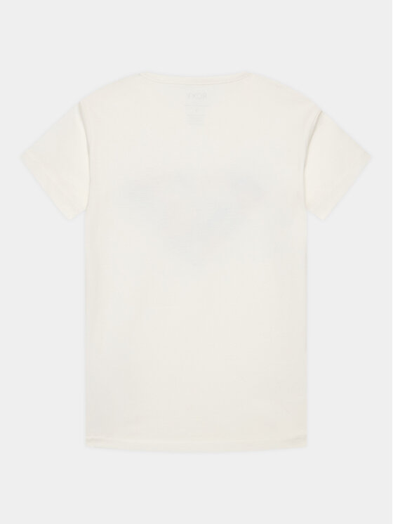 Roxy Roxy T-Shirt Day And Night ERGZT03954 Biały Regular Fit