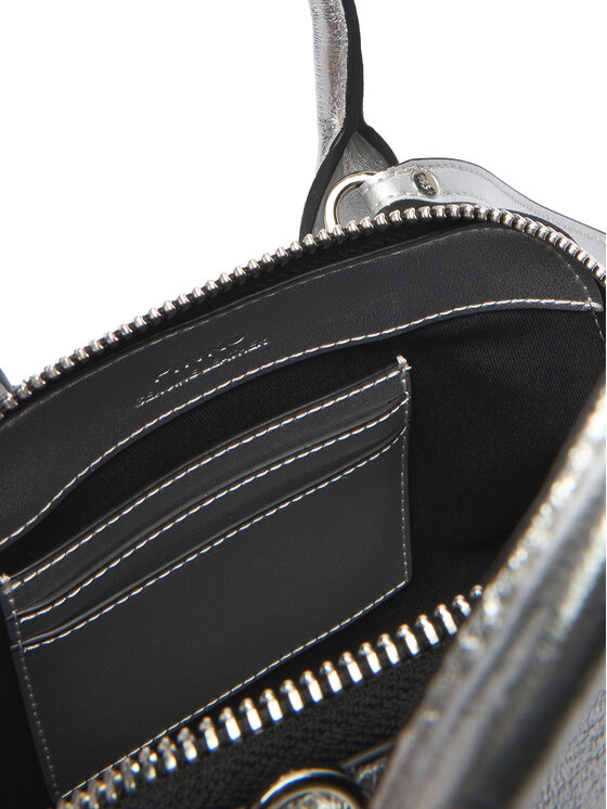 PINKO PINKO Handtasche Bowling Bag Zip Mini AI 25-26 PLTT 105333 A0QO Silberfarben