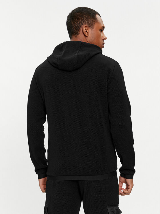 EA7 Emporio Armani EA7 Emporio Armani Džemperis ar kapuci 3DPM10 PJUZZ 1200 Melns Regular Fit