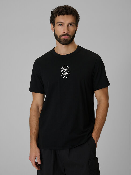 4F 4F T-Shirt ESSENTIAL 2 Czarny Regular Fit