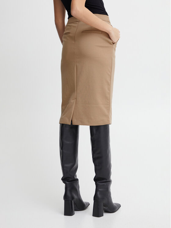 ICHI ICHI Bleistiftrock 20118160 Beige Slim Fit