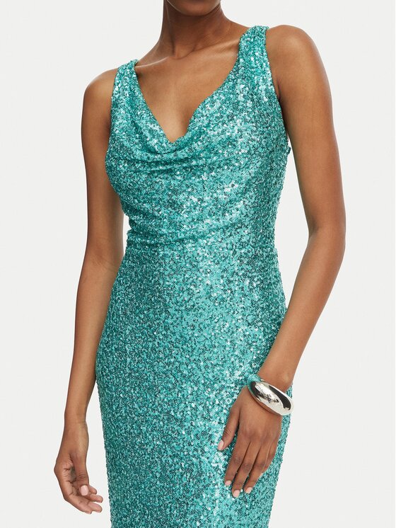 Rinascimento Rinascimento Koktel haljina CFC0123778003 Zelena Regular Fit