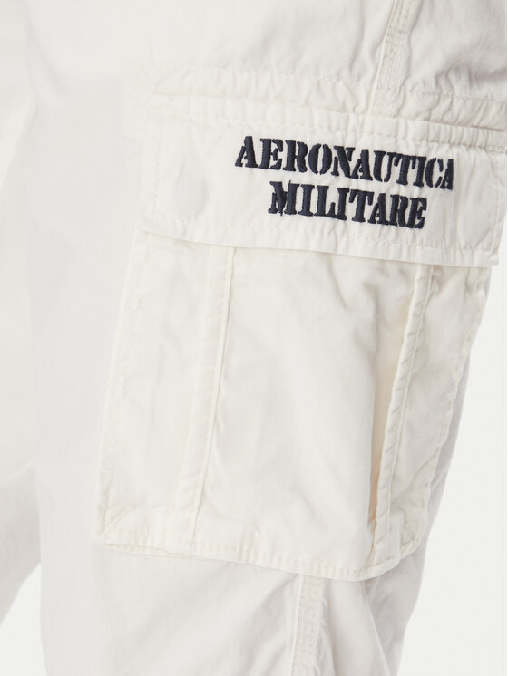 Aeronautica Militare Aeronautica Militare Pantalon scurți din material 251BE066CT1122 Alb Regular Fit