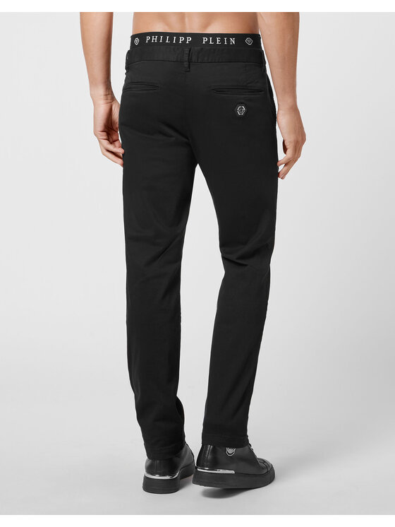 PHILIPP PLEIN PHILIPP PLEIN Spodnie materiałowe 4133 Czarny Regular Fit
