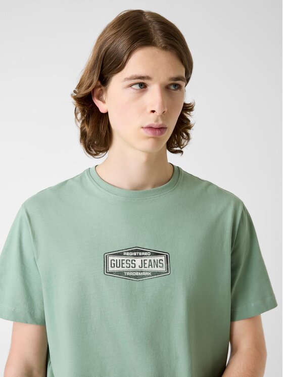 Guess Guess T-Shirt 180292 Zielony Classic Fit