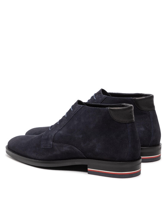 Tommy Hilfiger Tommy Hilfiger Μποτίνια Signature Hilfiger Suede Boot FM0FM04174 Σκούρο μπλε