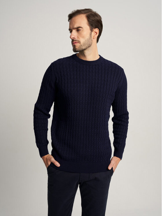 Willsoor Willsoor Sweter 59103 Granatowy Regular Fit