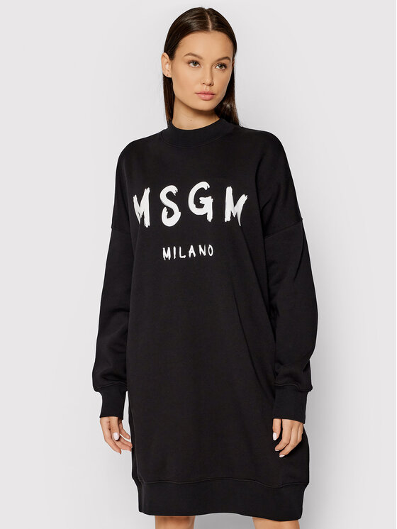 MSGM Vestito di maglia 2000MDA511 200001 Nero Oversize Modivo