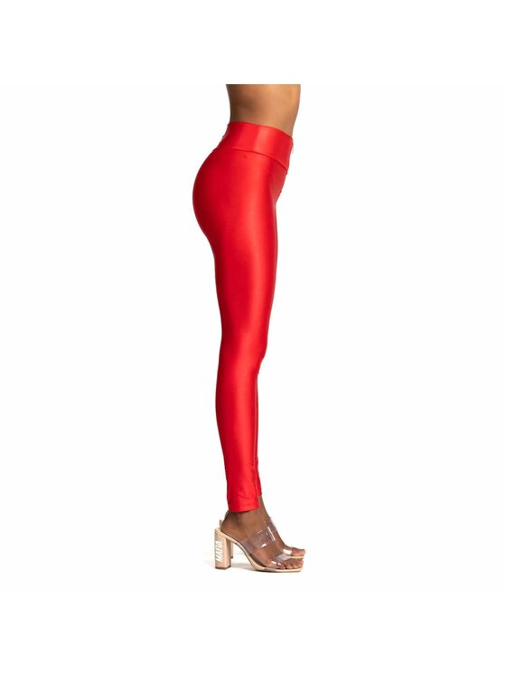 LaBellaMafia LaBellaMafia Legginsy LABELLAMAFIA LEGGING 2013-2015 RED Czerwony Regular Fit