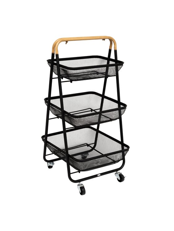 MIAhome MIAhome Organizer  Wózek kuchenny metalowy 86x48x41,5 cm ZEWA czarny Czarny