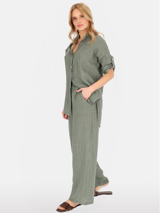 Perso Perso Bluzka CHLE255445F Khaki Regular Fit