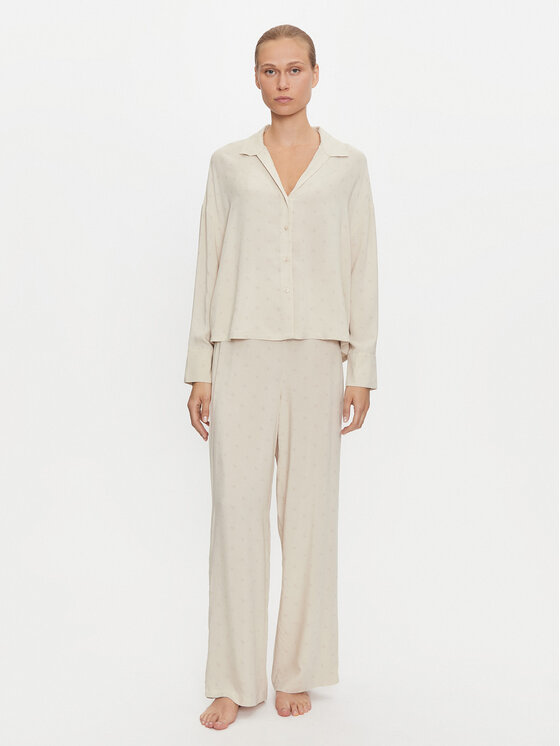 Calvin Klein Underwear Calvin Klein Underwear Pijama 000QS7426E Bej Relaxed Fit