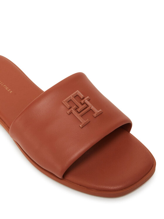 Tommy Hilfiger Tommy Hilfiger Şlapi Th Logo Hardware Leather Mule FW0FW08806 Maro