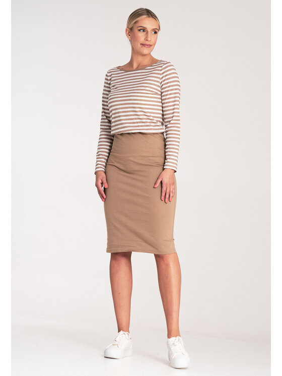 FIGL FIGL Každodenné šaty M1057 Béžová Regular Fit