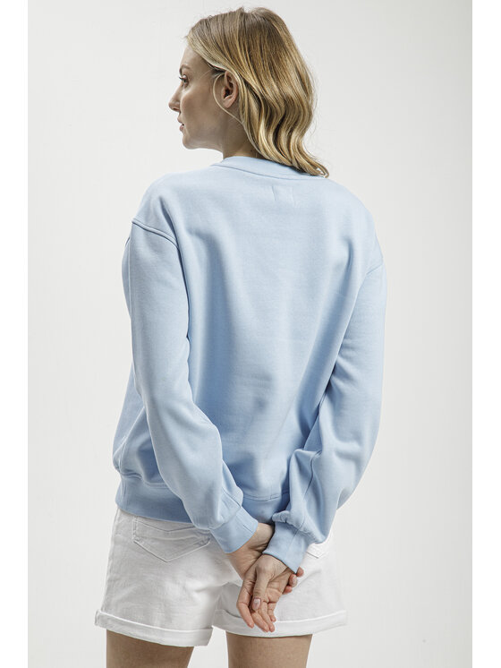 Cross Jeans Cross Jeans Bluza 65416-071 Błękitny V-Neck Fit