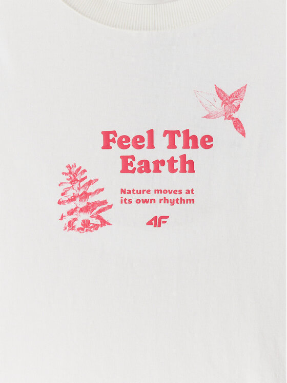 4F 4F T-Shirt CAMP Biały Regular Fit