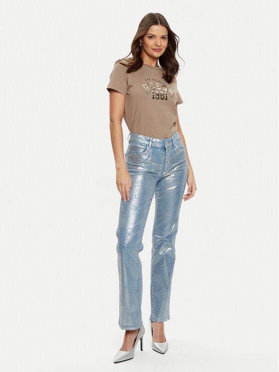 Guess Guess T-Shirt V5RI06 I3Z14 Hnědá Regular Fit